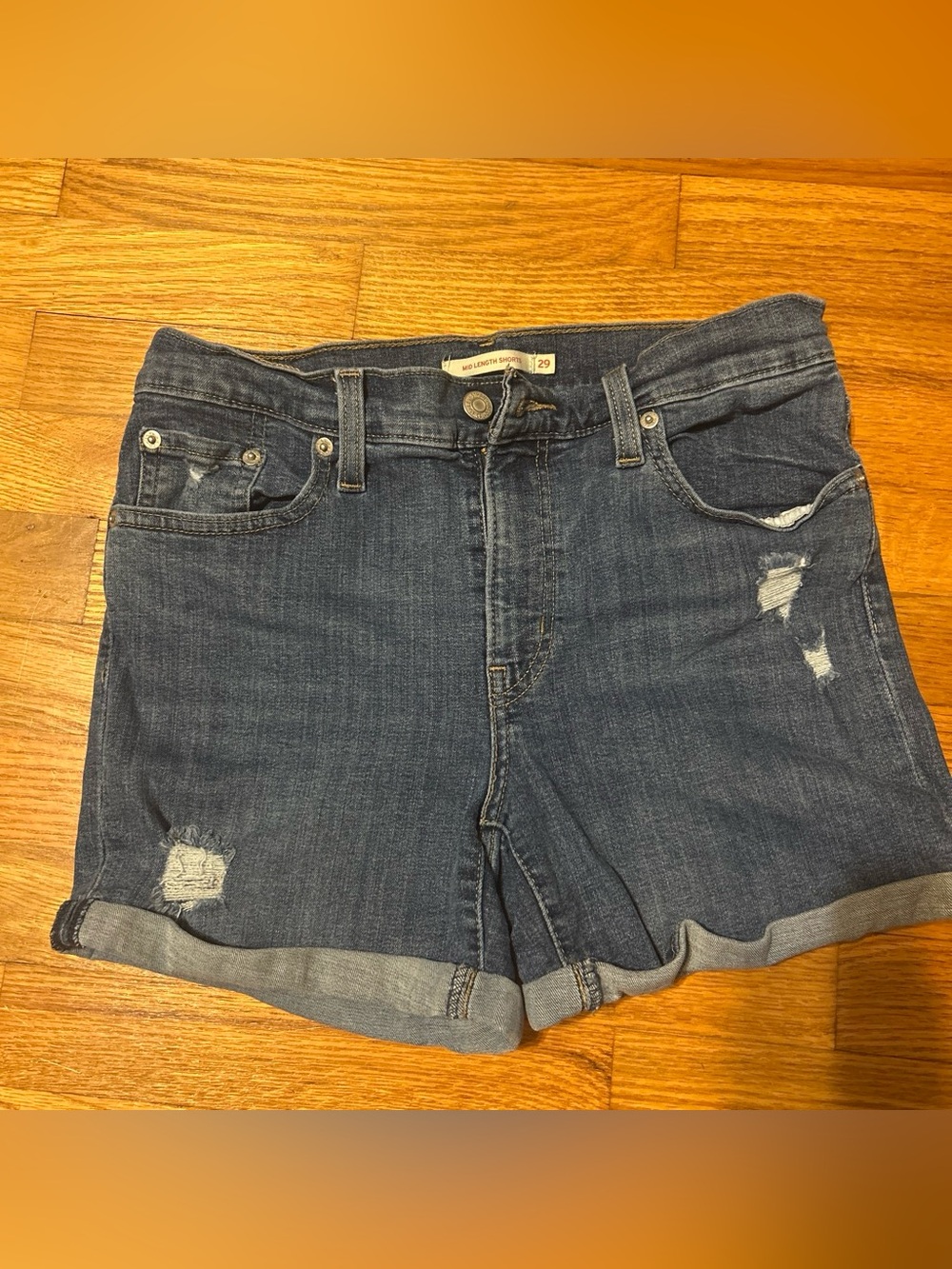 Levi’s Dark Denim Women’s Rolled-Hem Shorts